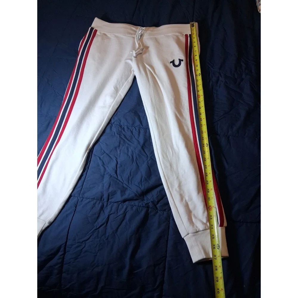 NWT True Religion Jogger Pants XL White Sweatpants‎ Cotton Blend Men's Lounge